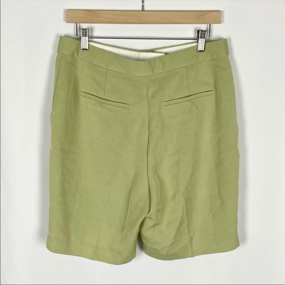Aritzia Babaton Borna High Rise Longline Green Pleated Shorts size 10 - Picture 7 of 7